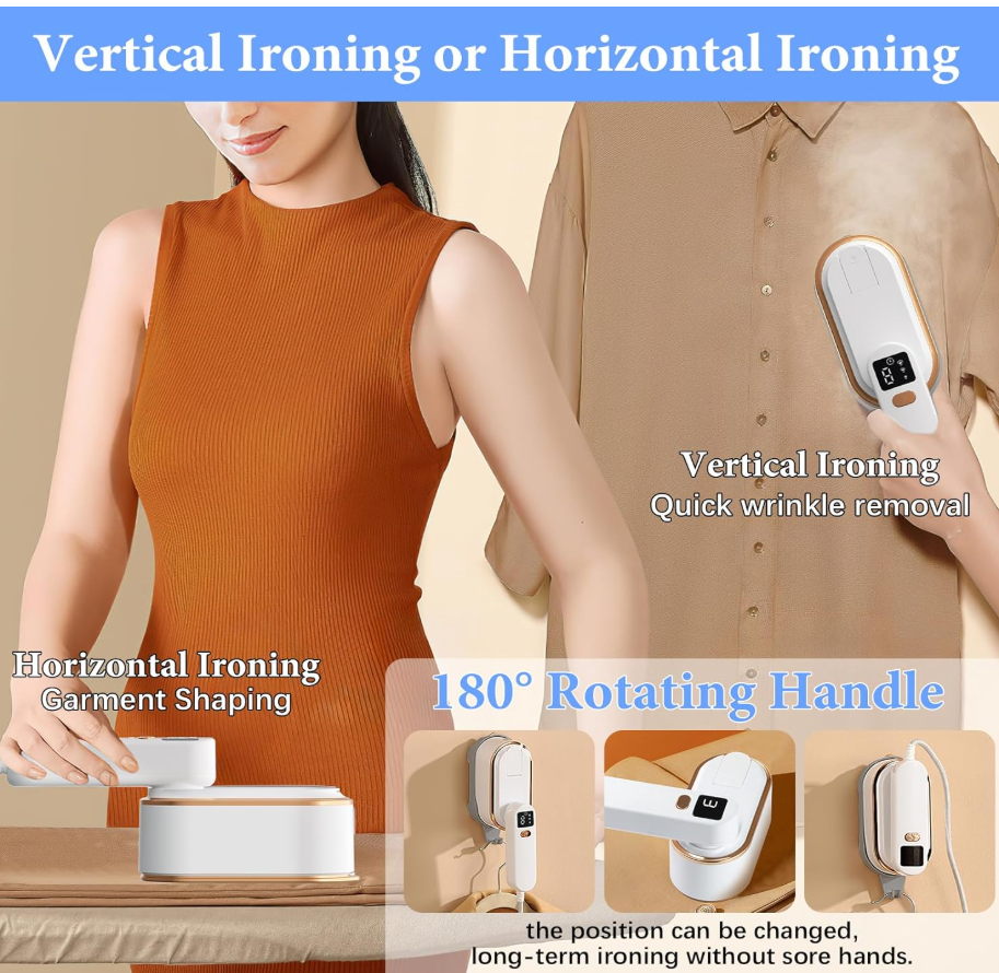 Portable Travel Garment Steamer and Mini Iron for Clothes