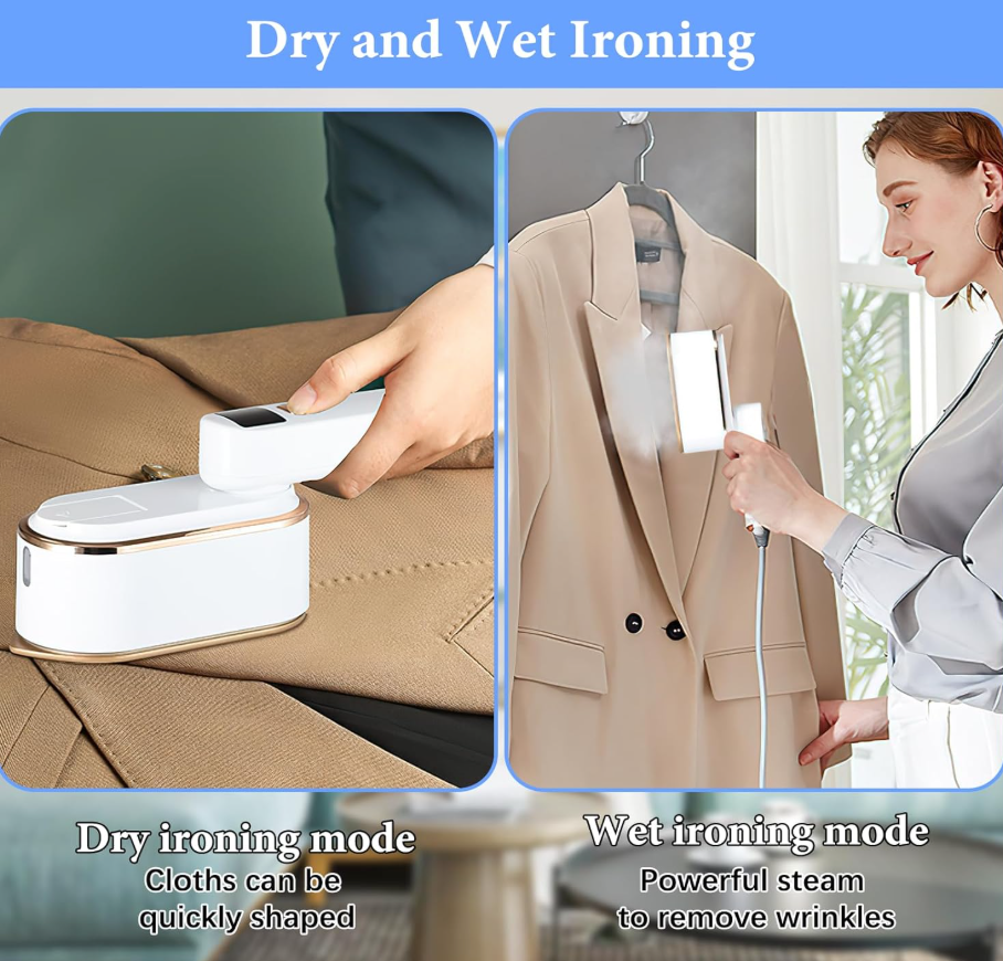Portable Travel Garment Steamer and Mini Iron for Clothes